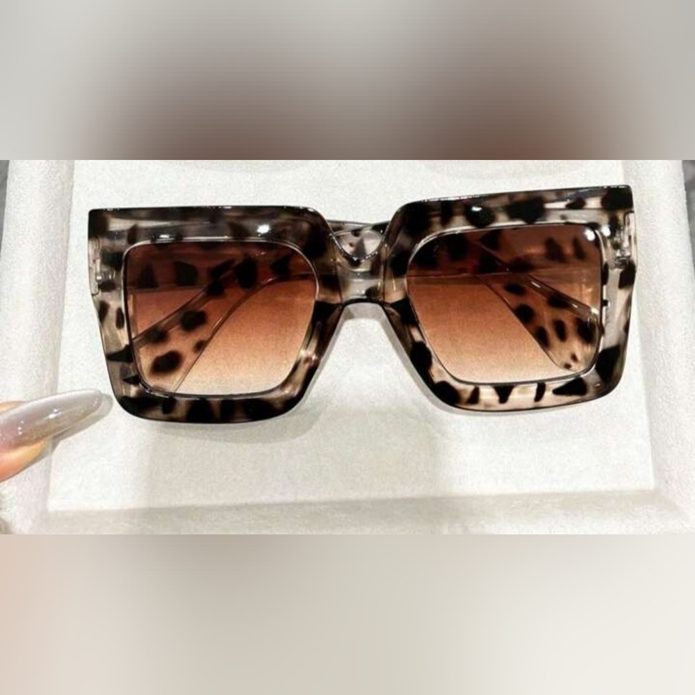 NEW Brown And Clear Oversized Fashion Sunglasses - Picture 5 of 11